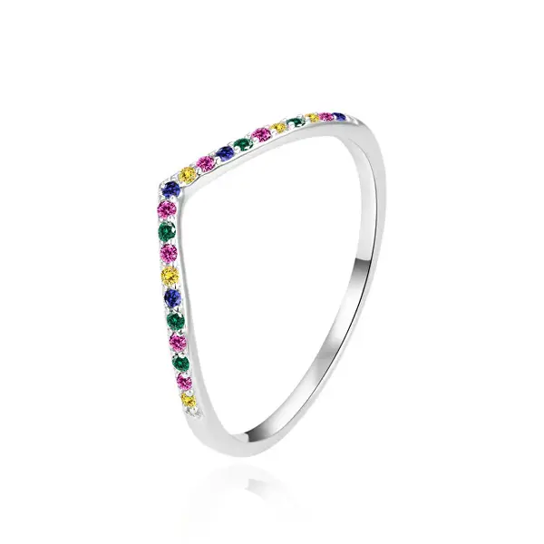 Agato Elegante Anello In Argento Con Zirconi Colorati Agt-R58C - Circuito: 54 Mm