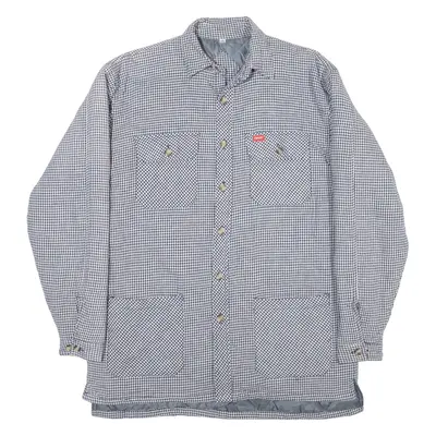 CHALET Insulated Mens Lumberjack Shirt Blue Houndstooth Long Sleeve M