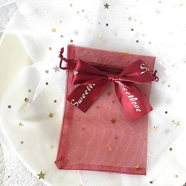 Rectangle Organza Drawstring Bags