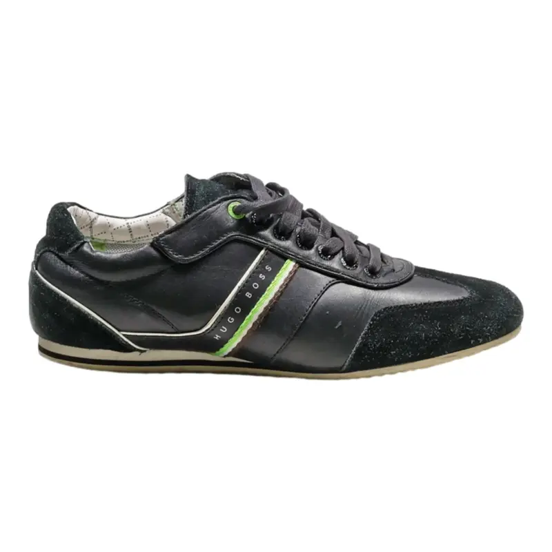 BOSS Sneaker Trainers Black Leather Mens UK 7.5
