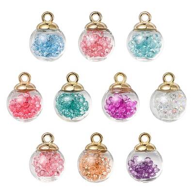 10Pcs Glass Ball Pendants