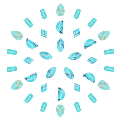 100Pcs 5 Style Synthetic Turquoise Cabochons