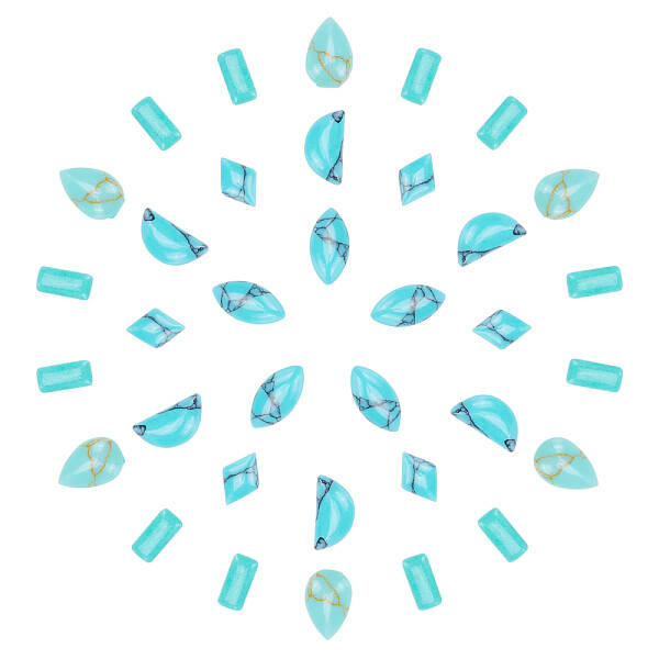 100Pcs 5 Style Synthetic Turquoise Cabochons