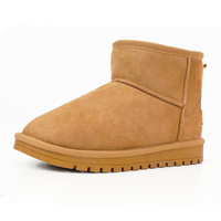 EVELLYHOOTD Winter Warm Flat Padded Ankle Snow Boots Genuine Suede Faux Fur Lining Water Splash-proof Durable TPR Rubber Sole...