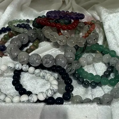 Finished Crystal Mineral Bracelet Jewelry and/or set - 2