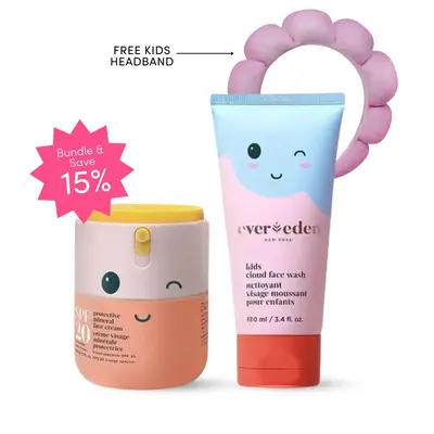 Evereden Kids Healthy Morning Duo - Cloud Face Wash & Mineral Face Cream - Safe Skincare for 4-in-1 Daily Protection - Gentle...