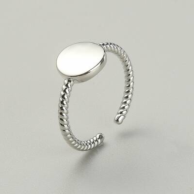 Brass Flat Round Open Cuff Ring