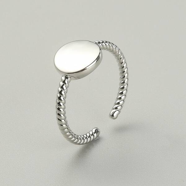 Brass Flat Round Open Cuff Ring