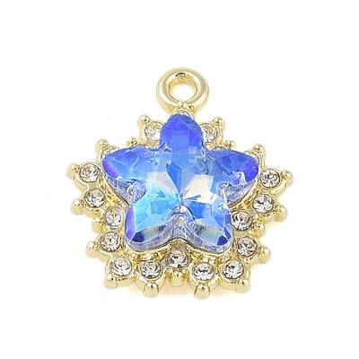 Rack Plating Alloy with Rhinestone Pendants
