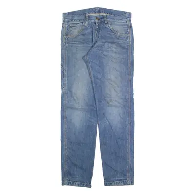 CARHARTT Fort Mens Jeans Blue Regular Tapered Stone Wash W30 L32