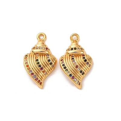 Brass Micro Pave Cubic Zirconia Pendants