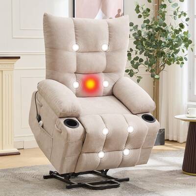 Garvee Power Lift Recliner Chair for Elderly, Oversized Standing Chair Recliner with Massage & Heat, Soft Padded Upholstery, ...