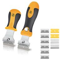 Multi-Purpose Razor Blade Scraper Set w/ 10pcs Extra Blades Cleaning Scraper Tool - Window, Glass, Paint, Oven Scraper- Exten...
