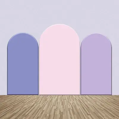 Pink Purple Decor Color One Sided Arch Backdrop Kit - Aperturee