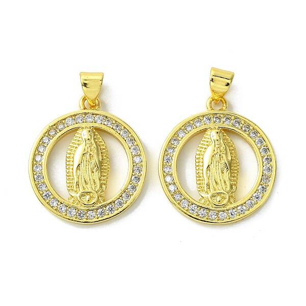 Brass Micro Pave Cubic Zirconia Pendants
