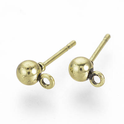 Iron Ball Stud Earring Findings