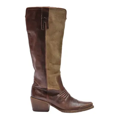 VERE GOMMA Cowboy Boots Brown Leather Womens UK 3