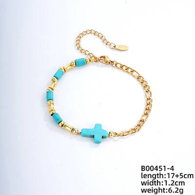 Fashionable Korean Style Brass Synthetic Turquoise Bracelets