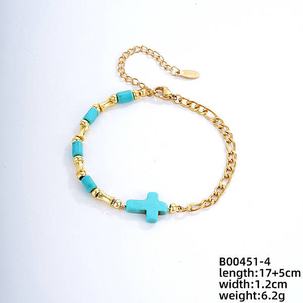 Fashionable Korean Style Brass Synthetic Turquoise Bracelets