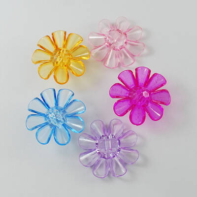 Garment Findings Transparent Acrylic Flower Sewing Shank Buttons