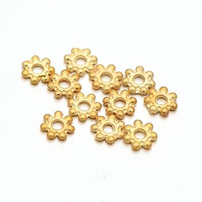 Light Gold Plated Alloy Daisy Spacer Beads