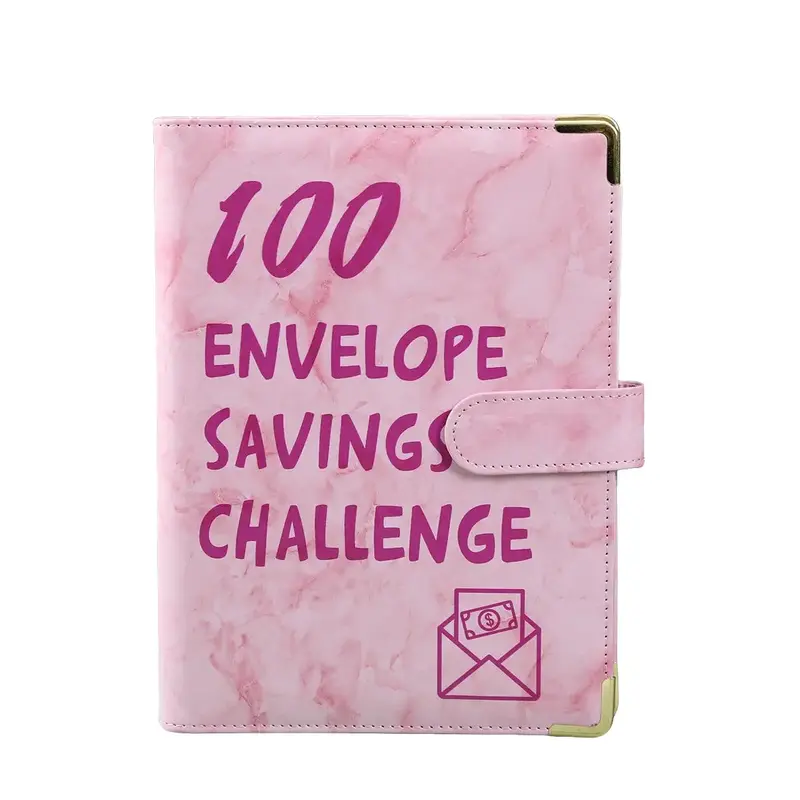 100 Day Challenge Money Saving Binder Cash Savings Challenge Binder Faux Leather Portable A5 Binder Budget Planner Money Savi...