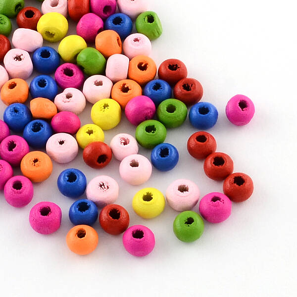 Dyed Natural Wood Beads