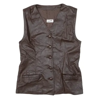 Womens Waistcoat Brown Leather S