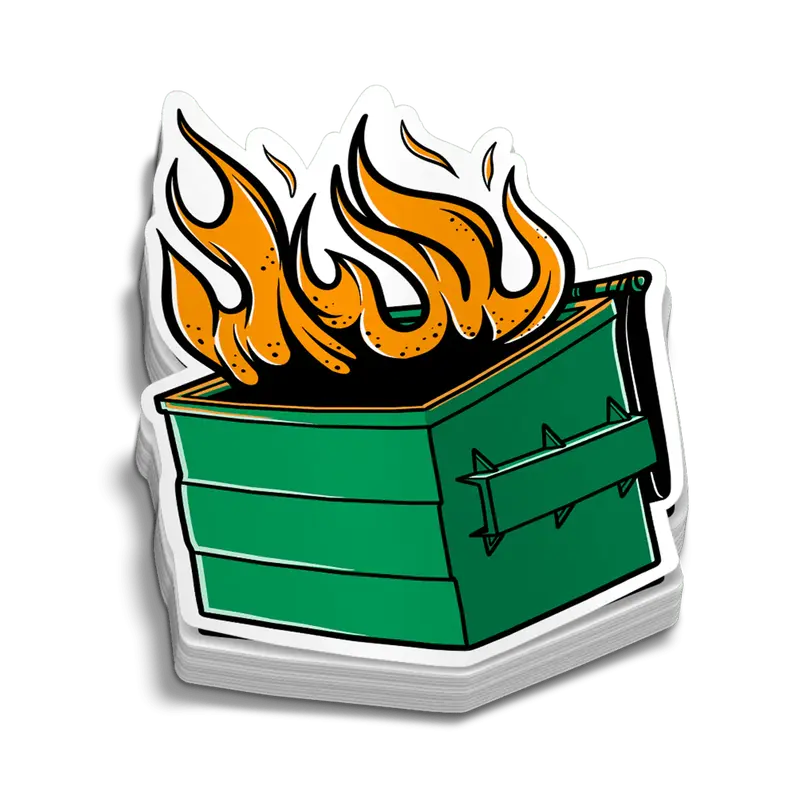 Dumpster Fire Hard Hat Decal