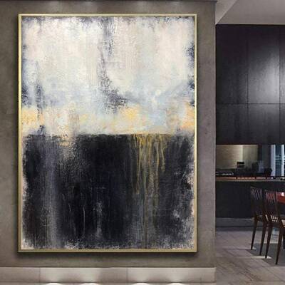 Oil Painting Original Large Wall Art Abstract Sunset Paintings On Canvas Modern Wall Art Contemporary Art Landscape Art Laund...