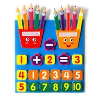 Montessori Educational Number Learning Toy, 1 Set Finger Counting Math Learning Felt Board, Homeschool Supplies, Preschool Ac...