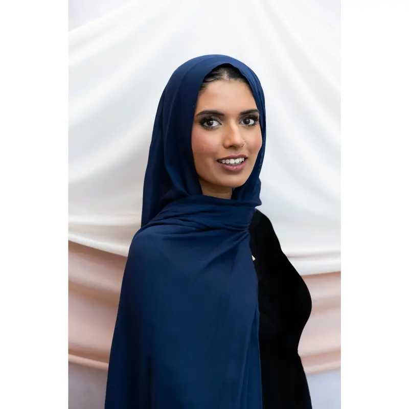 Navy Nightfall e ultimate navy blue modal woven hijab. This premium hijab is crafted with the highest quality materials, ens...