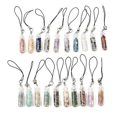 Natural Crushed Stone with Glass Bottle Decorations