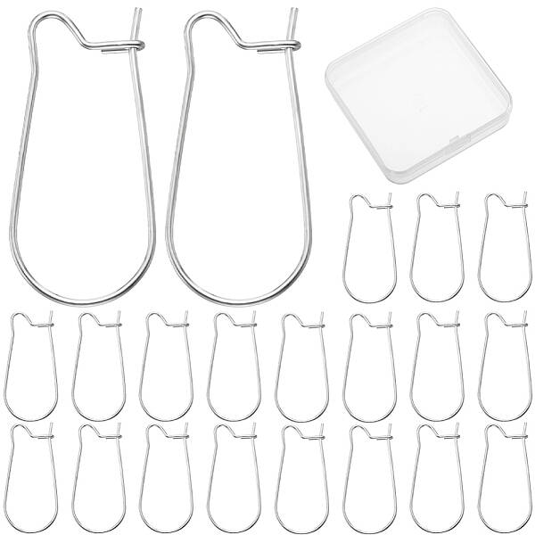 100Pcs 304 Stainless Steel Hoop Earrings Findings