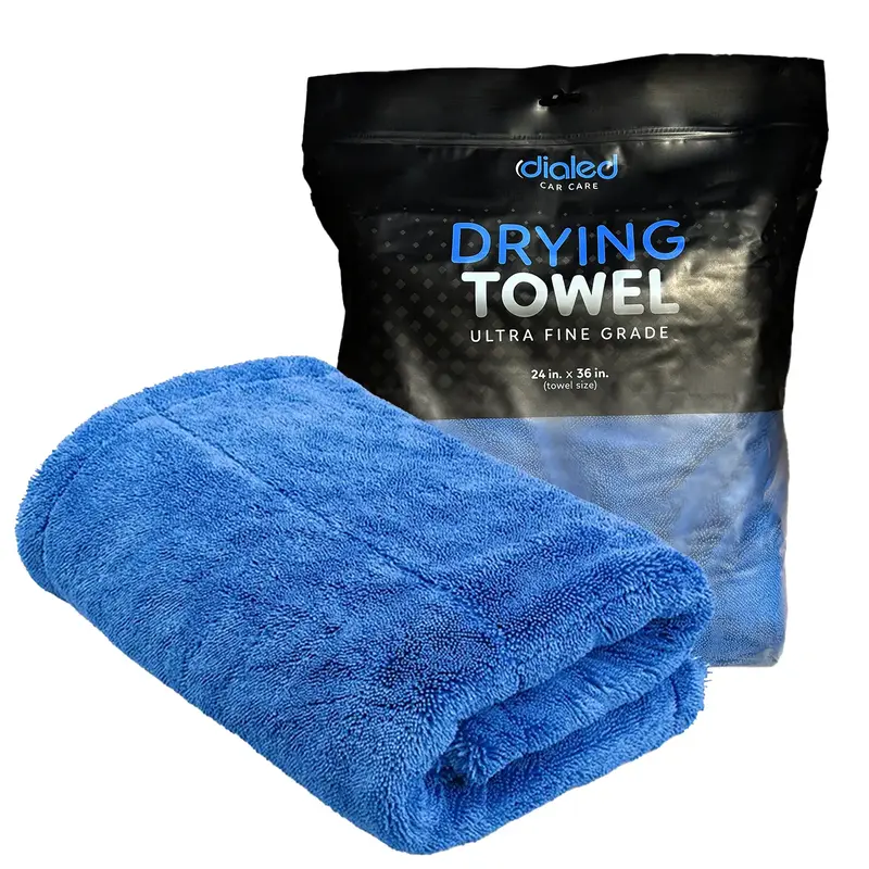 Dialed Drying Towel - 1600 GSM 70/30 Blend - Ultra-Absorbent Car Drying Towel - Twisted Loop Microfiber Weave - 1600 GSM Ultr...