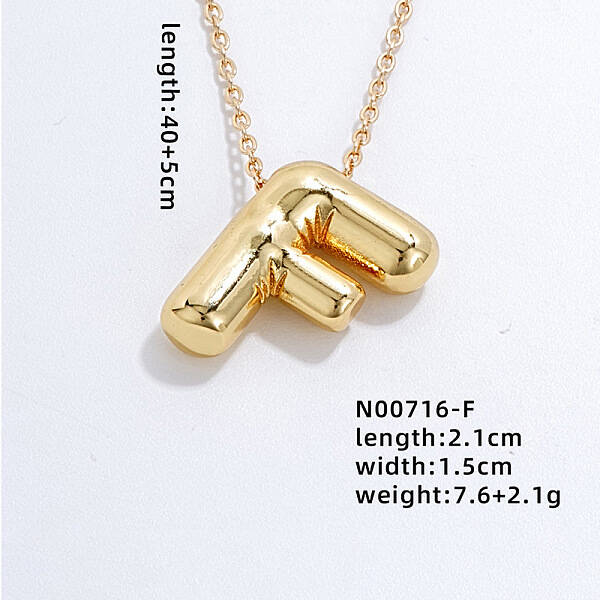 Stainless Steel Party Balloon Letter Pendant Cable Chain Necklaces for Women