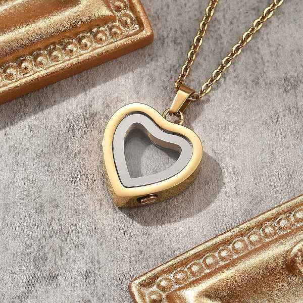 304 Stainless Steel Heart Urn Ashes Necklaces