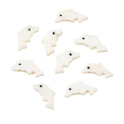 Natural Freshwater Shell Dolphin Beads