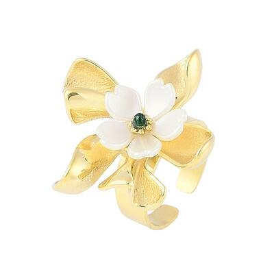 Flower Natural Shell Finger Rings