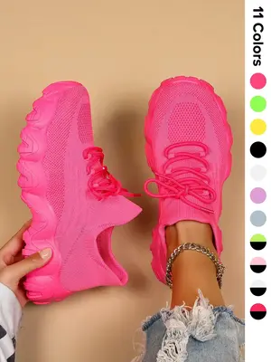2024 Summer Lace-up Low Top Slip on Women Sneakers, Comfortable Ankle Socks Shoes, Knit Sports Running Shoes, Back To School ...