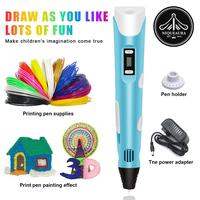 [S] 3D Printing Pen with Display and Starter Filament - Stencil Book and Charger Included