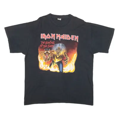FRUIT OF THE LOOM Iron Maiden Mens Band T-Shirt Black XL