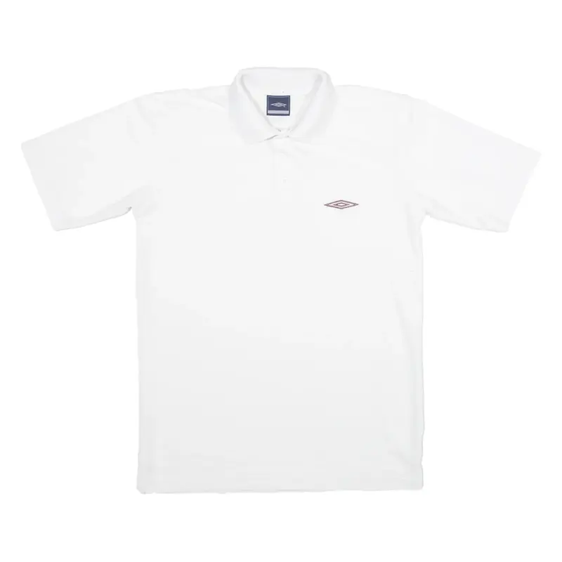 Mens Polo Shirt White Striped S