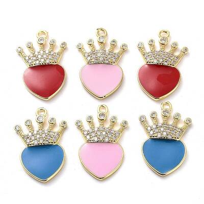 Brass Micro Pave Clear Cubic Zirconia Pendants
