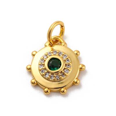 Brass Micro Pave Cubic Zirconia Charms