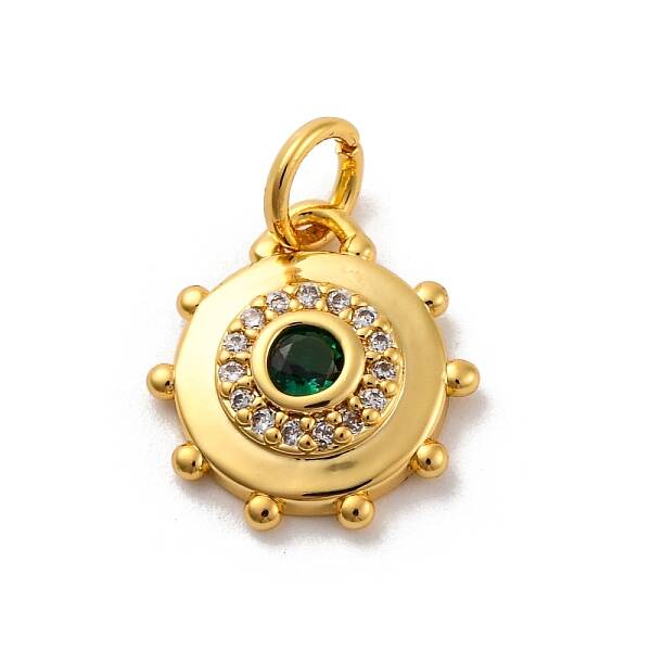 Brass Micro Pave Cubic Zirconia Charms