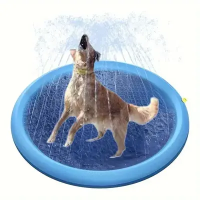 Interactive Dog Sprinkler Mat, Refreshing Cooling Pad, Inflatable & Durable Dog Sprinkler Pool for Outdoor Play, Puppy Essent...