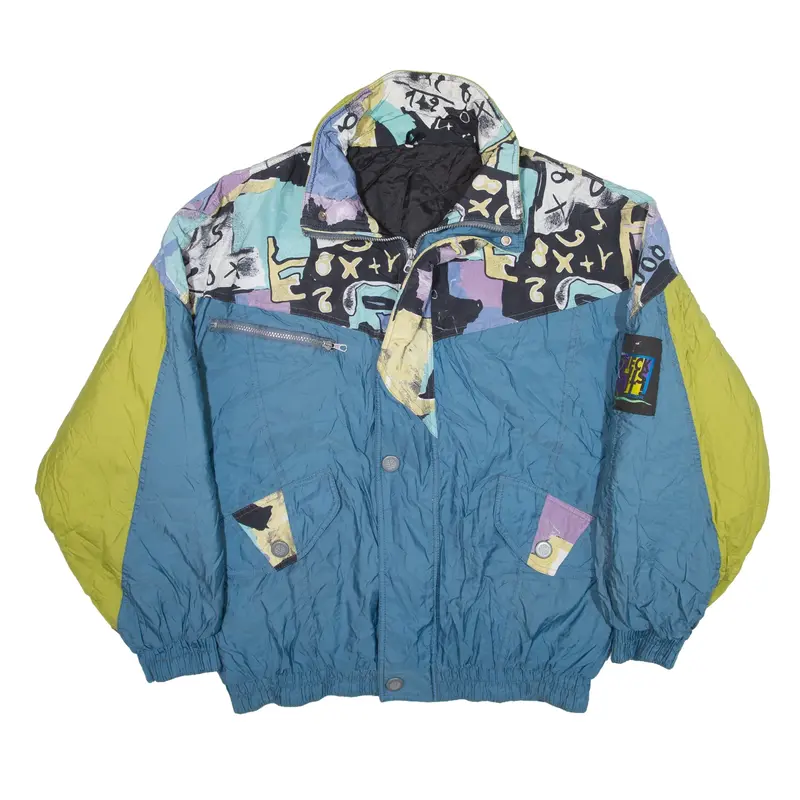 CMODE Insulated Coat Blue Crazy Pattern Mens L