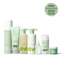 Kelly's Divi Megalive Bundle - Divi 3-in-1 Leave-In Conditioner, Air Dry Cream, Volumizing Shampoo & Conditioner, 30ML Scalp ...