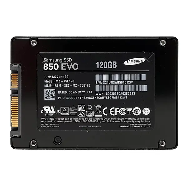 Samsung MZ-75E120B/CN | 850 EVO Series 120GB 2.5-inch 6GB/s SATA 256MB Cache V-NAND 3bit MLC Solid State Drive